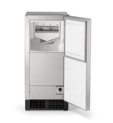 Scotsman DCE33 Legacy gourmet ice maker — open door and ice-making compartment