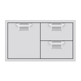 Aspire by Hestan 36 Inch Double Drawer and Storage Door Combo