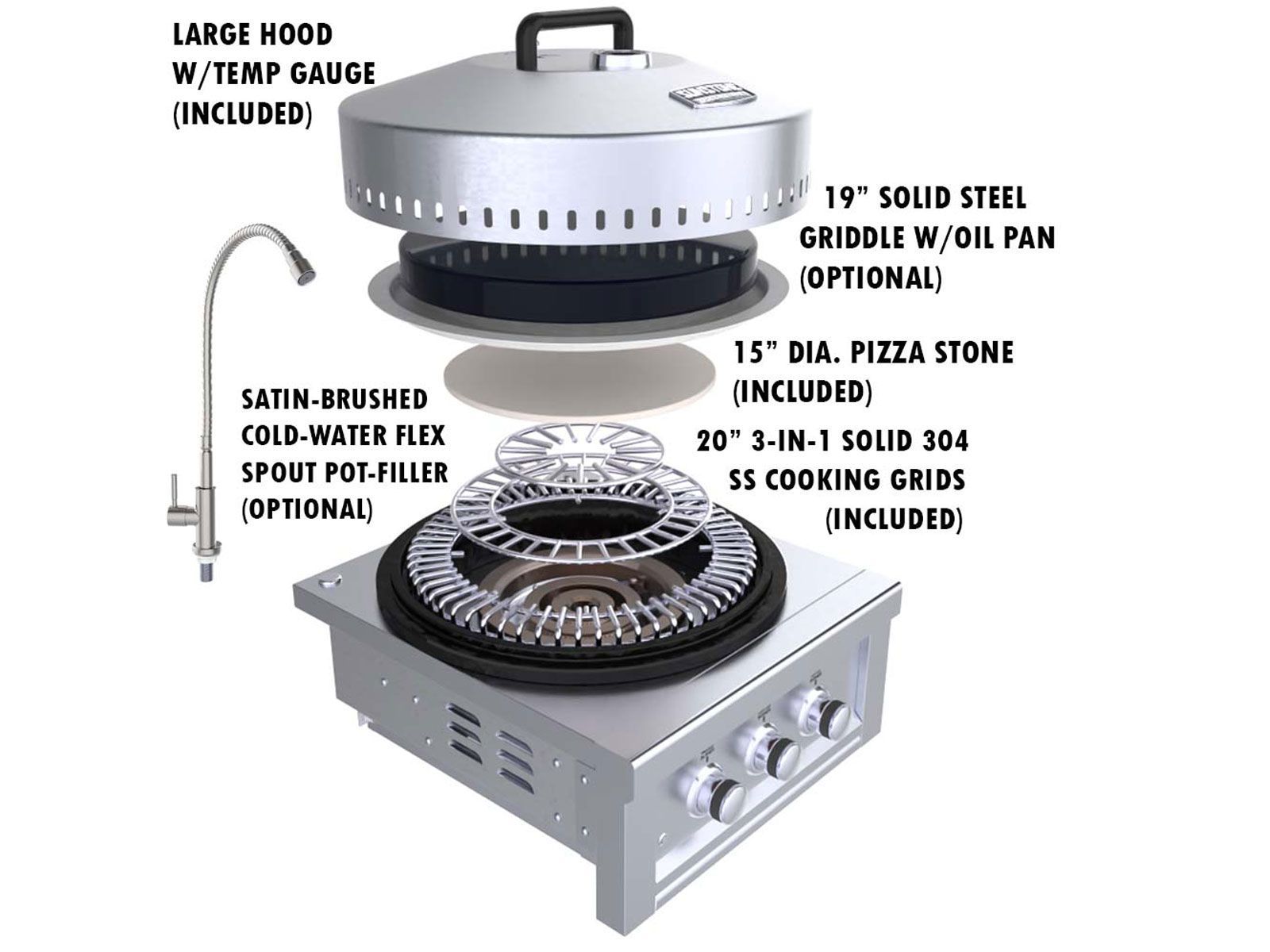 Sunstone Cold-Water Pot-Filler with Flexible Neck | Outdoor Kitchen