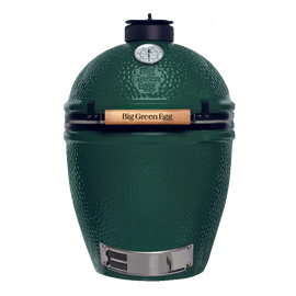 Green Big Green Egg grill on a white background