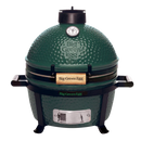 Green Big Green Egg grill on a white background