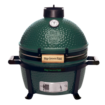 Green Big Green Egg grill on a white background