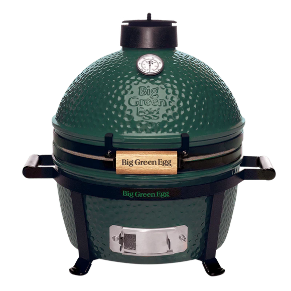 Green Big Green Egg grill on a white background