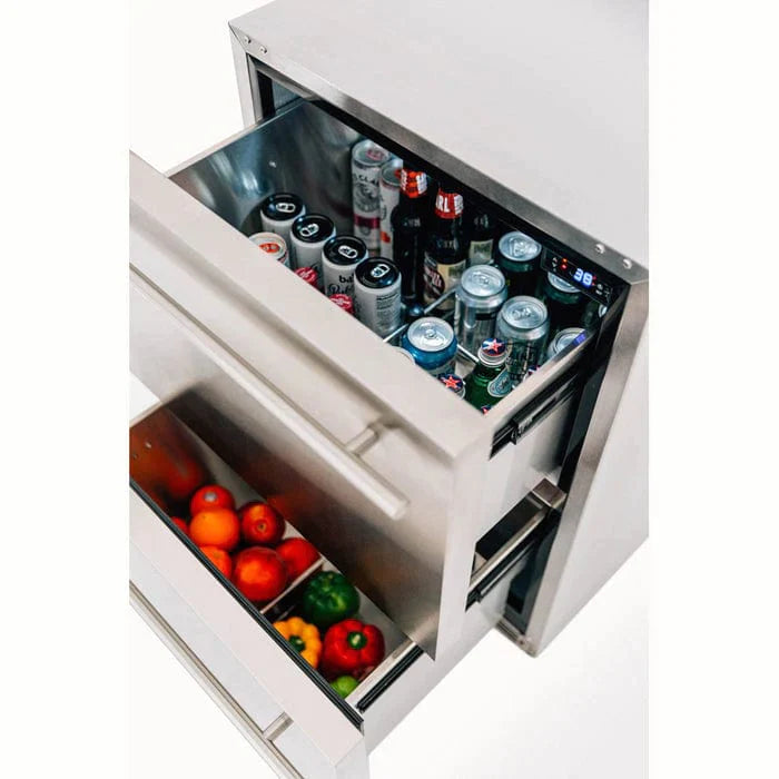 TrueFlame 24" 5.3C Deluxe Outdoor Rated 2-Drawer Fridge