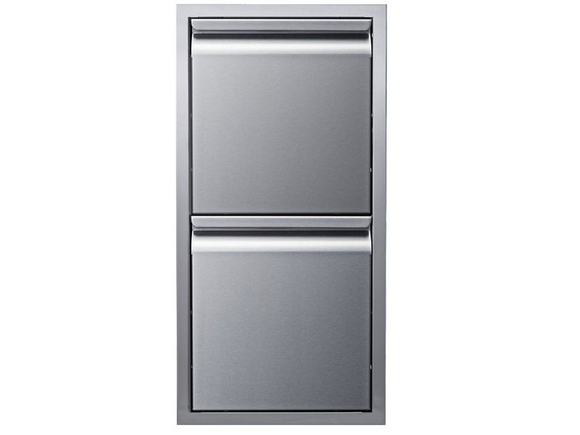 Memphis Outdoor Kitchen 15 Inch Two Drawer Stack