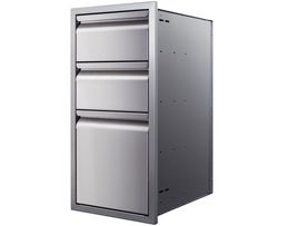 Memphis 15-Inch Three Drawer Stack – Premium Outdoor Kitchen Storage