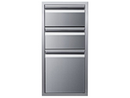 Memphis 15-Inch Three Drawer Stack – Premium Outdoor Kitchen Storage