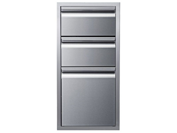 Memphis 15-Inch Three Drawer Stack – Premium Outdoor Kitchen Storage