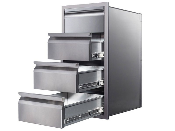 Memphis 15-Inch Four Drawer Stack – Premium Outdoor Kitchen Storage