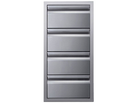 Memphis 15-Inch Four Drawer Stack – Premium Outdoor Kitchen Storage