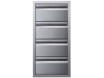 Memphis 15-Inch Four Drawer Stack – Premium Outdoor Kitchen Storage