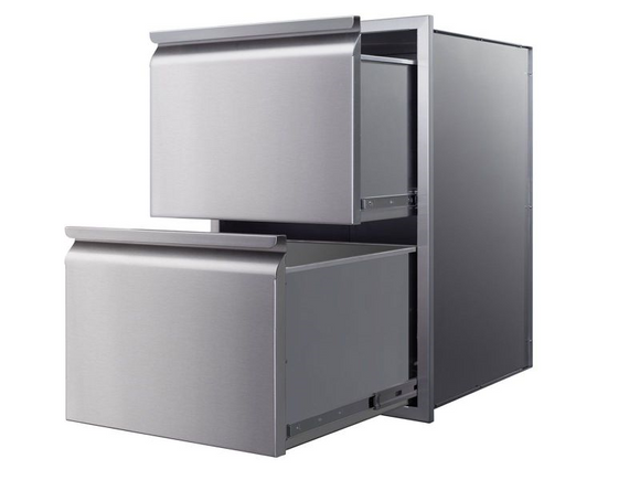 Memphis 21-Inch Two Drawer Stack – Premium Outdoor Kitchen Storage