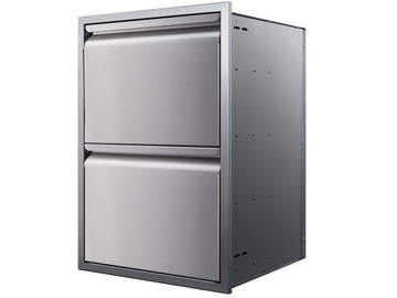 Memphis 21-Inch Two Drawer Stack – Premium Outdoor Kitchen Storage