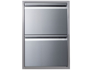 Memphis 21-Inch Two Drawer Stack – Premium Outdoor Kitchen Storage