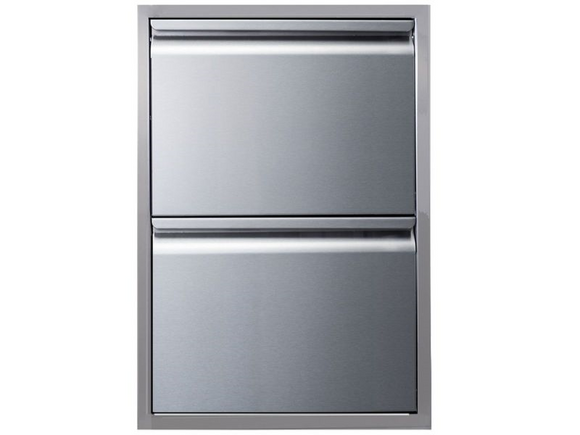 Memphis 21-Inch Two Drawer Stack – Premium Outdoor Kitchen Storage