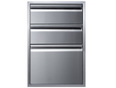 Memphis 21-Inch Three Drawer Stack – Premium Outdoor Kitchen Storage