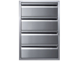 Memphis 21-Inch Four Drawer Stack – Premium Outdoor Kitchen Storage