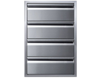 Memphis 21-Inch Four Drawer Stack – Premium Outdoor Kitchen Storage