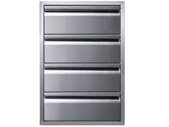 Memphis 21-Inch Four Drawer Stack – Premium Outdoor Kitchen Storage