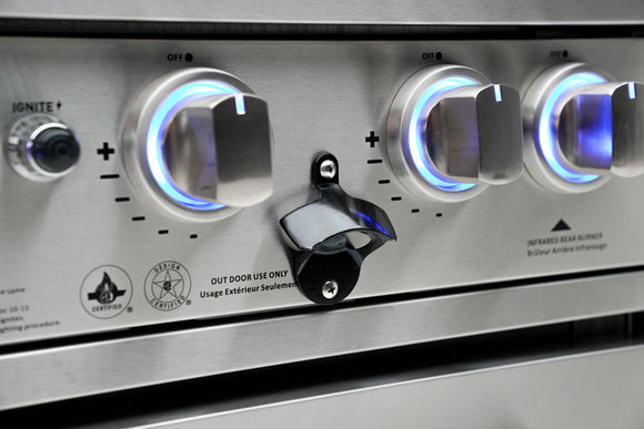 Mont Alpi 400 Deluxe Island with a 90 Degree Corner, Kegerator, Beverage Center and Fridge Cabinet