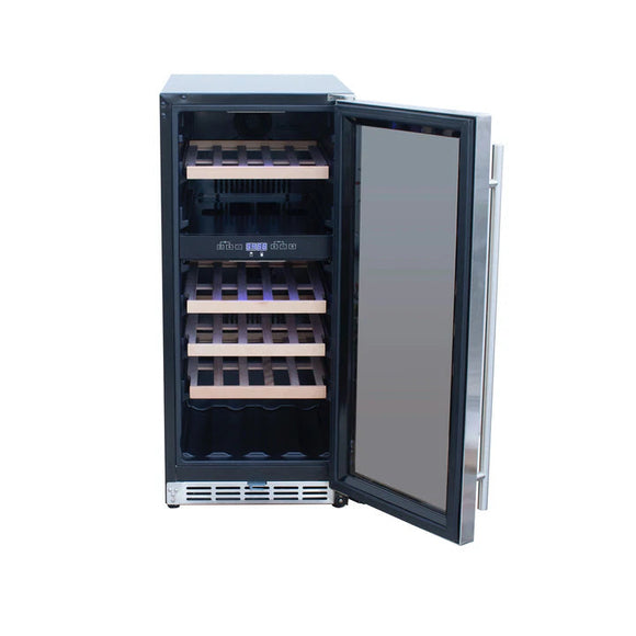 American Made Grills 15 Inch Outdoor Wine Cooler with Glass Door