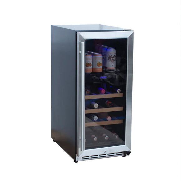 American Made Grills 15 Inch Outdoor Wine Cooler with Glass Door