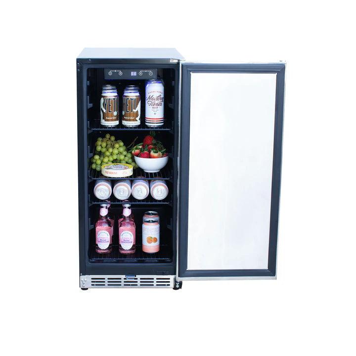 American Made Grills 15 Inch Outdoor Refrigerator with Solid or Glass Door - 0