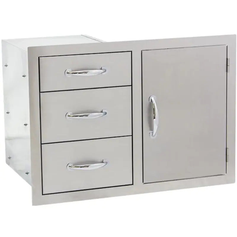 Summerset 33 Inch Triple Drawer and Door Combo