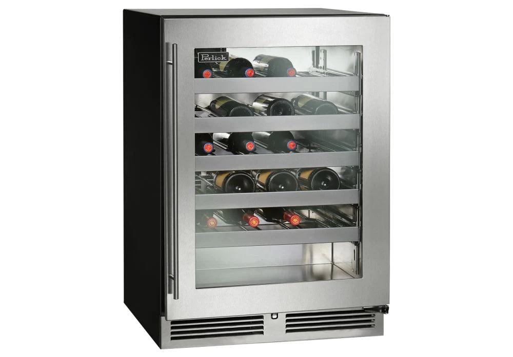 Perlick 24 Inch Indoor Wine Cooler with Solid, Glass, Panel Ready Door