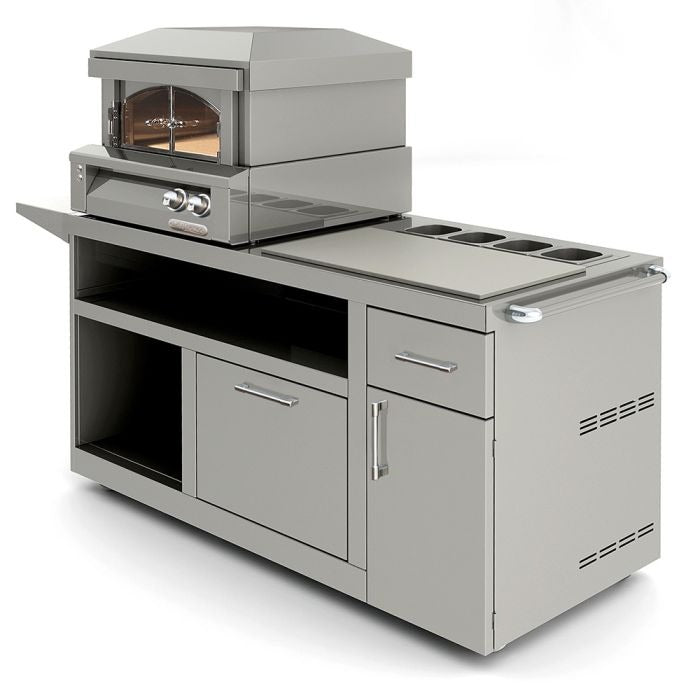 Alfresco 30 inch Countertop Pizza Oven on Deluxe Prep Cart