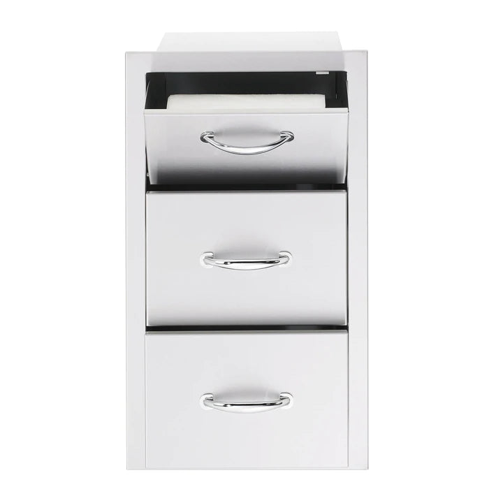 American Made Grills 17 Inch Vertical 2-Drawer & Paper Towel Holder Combo - 0